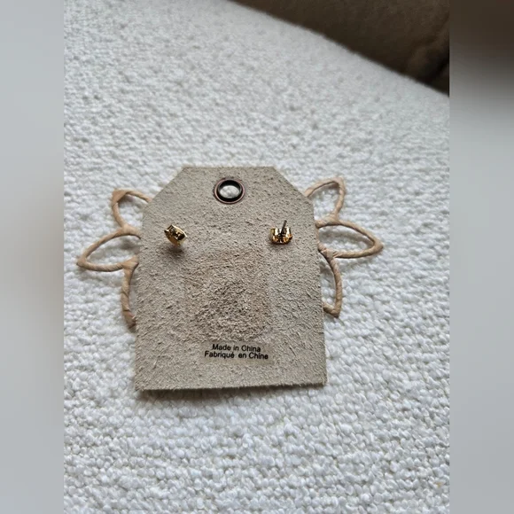 Anthropologie, Open Flower Raffia Woven Earrings, Tan - NEW! - Picture 6 of 10